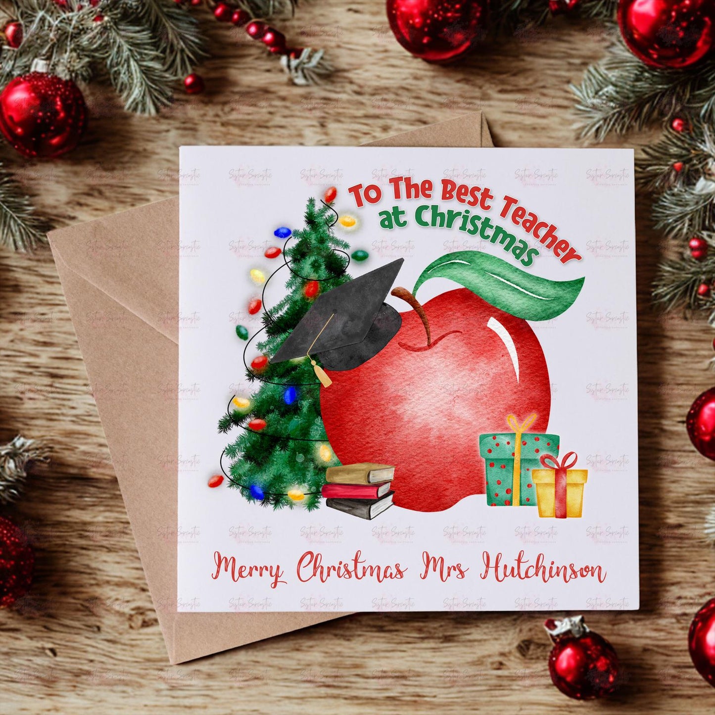 Personalised Christmas Decoration – Best Teacher Christmas Gift - Custom Bauble Gift - Stocking Filler - Christmas Eve Box