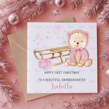 Personalised Kids Christmas Decoration – Granddaughter First Christmas Gift - Custom Bauble Gift - Stocking Filler - Christmas Eve Box