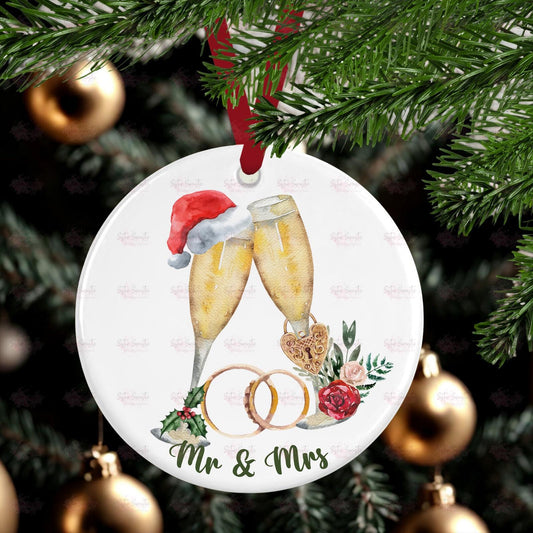 Personalised Christmas Decoration – First Christmas As Mr & Mrs - Custom Bauble Gift - Stocking Filler - Christmas Eve Box