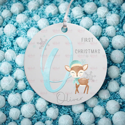 Personalised Kids Christmas Decoration – Grandson First Christmas Gift - Custom Bauble Gift - Stocking Filler - Christmas Eve Box