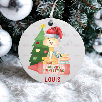 Personalised Kids Christmas Decoration – Grandson Santa Christmas Gift - Custom Bauble Gift for Boys - Stocking Filler - Christmas Eve Box