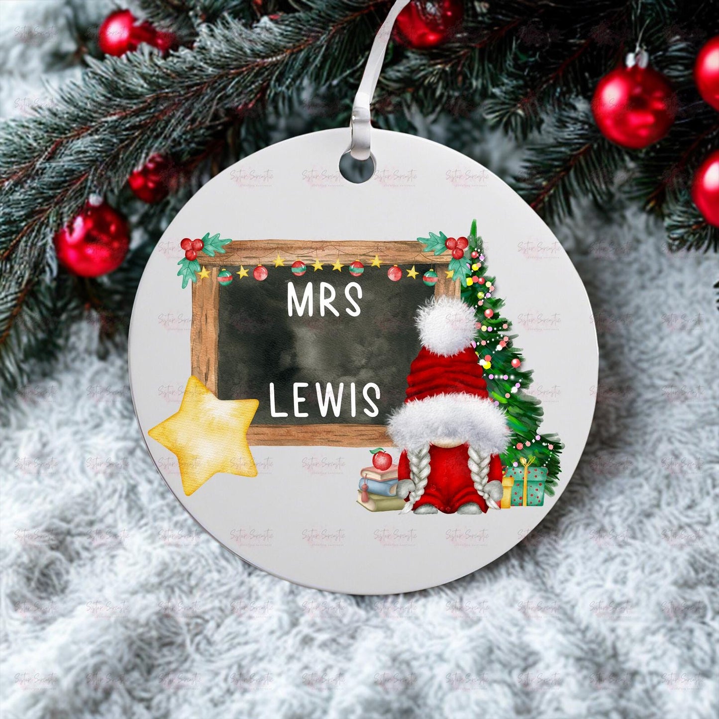 Personalised Christmas Decoration – Teacher Christmas Gift - Custom Bauble Gift - Stocking Filler - Christmas Eve Box