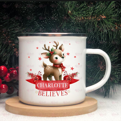 Kids Christmas Gift - Personalised Christmas Children’s Cup - Hot Chocolate Mug - Reindeer Mug - Christmas Eve Box Filler - Toddler Cup