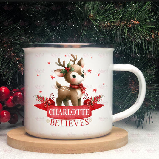Kids Christmas Gift - Personalised Christmas Children’s Cup - Hot Chocolate Mug - Reindeer Mug - Christmas Eve Box Filler - Toddler Cup