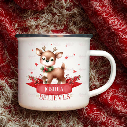 Kids Christmas Gift - Personalised Christmas Children’s Cup - Hot Chocolate Mug - Reindeer Mug - Christmas Eve Box Filler - Toddler Cup