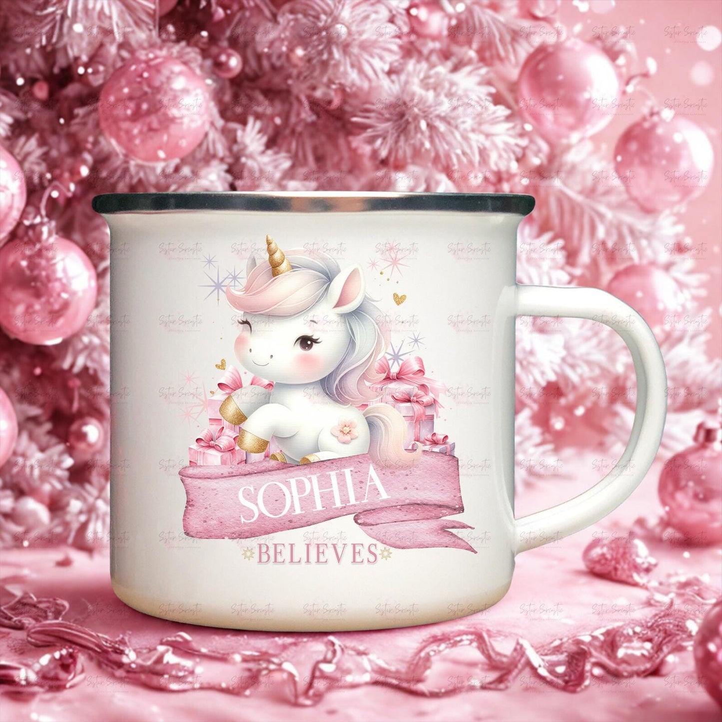 Kids Christmas Gift - Personalised Christmas Children’s Cup - Hot Chocolate Mug - Unicorn Mug - Christmas Eve Box Filler - Toddler Cup