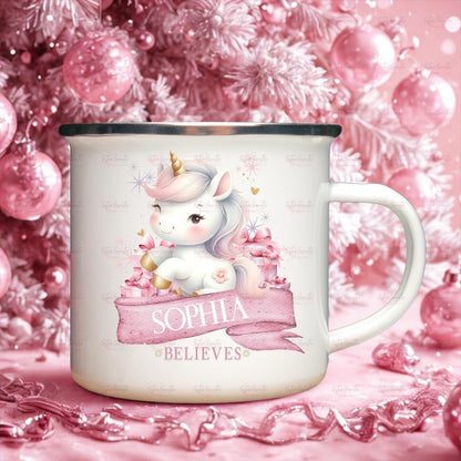 Kids Christmas Gift - Personalised Christmas Children’s Cup - Hot Chocolate Mug - Unicorn Mug - Christmas Eve Box Filler - Toddler Cup