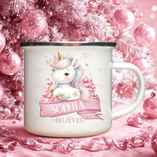 Kids Christmas Gift - Personalised Christmas Children’s Cup - Hot Chocolate Mug - Unicorn Mug - Christmas Eve Box Filler - Toddler Cup