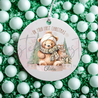 Personalised Kids Christmas Decoration – Grandson First Christmas Gift - Granddaughter 1st Bauble Gift - Stocking Filler - Christmas Eve Box