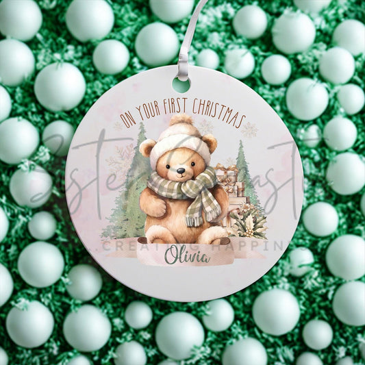Personalised Kids Christmas Decoration – Grandson First Christmas Gift - Granddaughter 1st Bauble Gift - Stocking Filler - Christmas Eve Box
