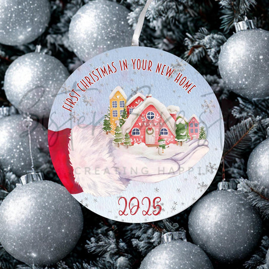 Personalised Christmas Decoration – First Christmas In New Home - Custom Bauble Gift - Stocking Filler - Christmas Eve Box