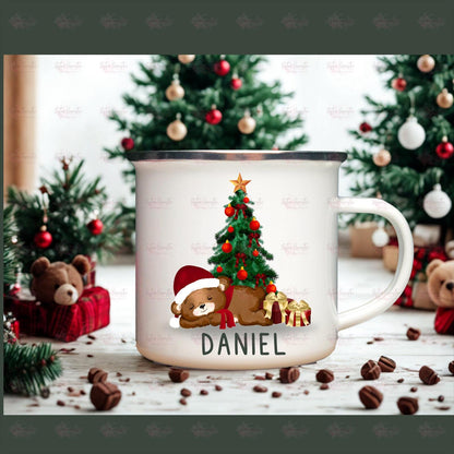 Kids Christmas Gift - Personalised Christmas Children’s Cup - Hot Chocolate Mug - Bear Mug - Christmas Eve Box Filler - Toddler Cup