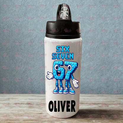 Personalised 67 Six Seven Water Bottle - Italian Brainrot - Birthday Gift - Granddaughter Gift - Stocking Filler - 6 7 Son Gift - Metal Can