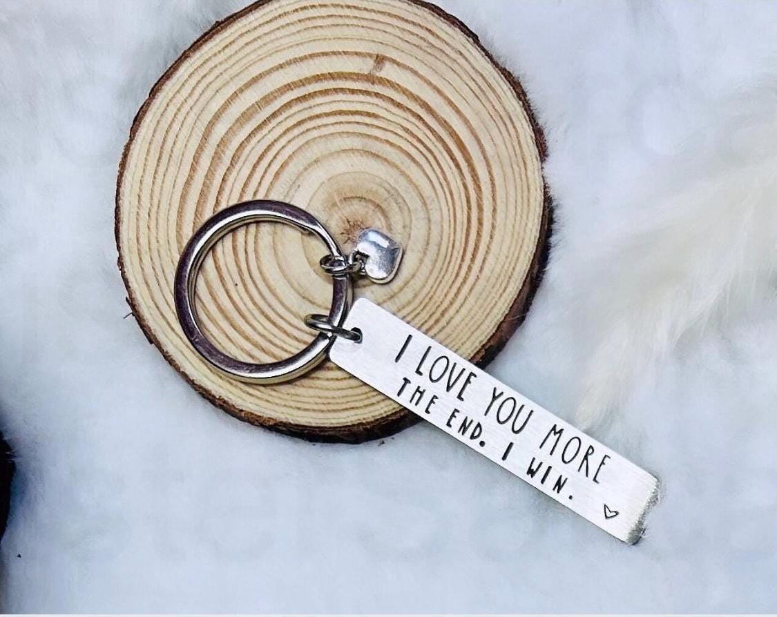 Love you more ... Rude Keyring, Keychain, Funny, Novelty, Birthday Gift, Boyfriend, Girlfriend, Husband, Wife, Valentine's Day
