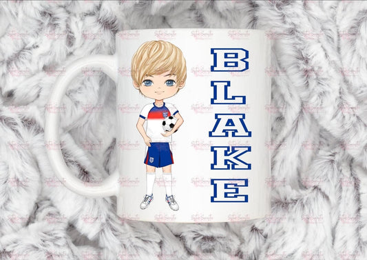 Personalised England Football Boy Keepsake - Birthday Gift - Grandson Gift - Son Gift - Football Christmas Gift - Personalised Mug