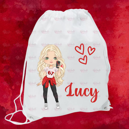 Personalised 67 Girls Kids Sports Drawstring Bag - Birthday Gift - Granddaughter Gift - Daughter Gift - Christmas Gift - Personalised Bag