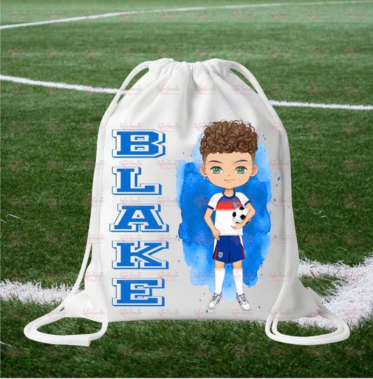 Personalised England Football Boys Sports Drawstring Bag - Birthday Gift - Grandson Gift - Son Gift - Christmas Gift - Personalised Bag