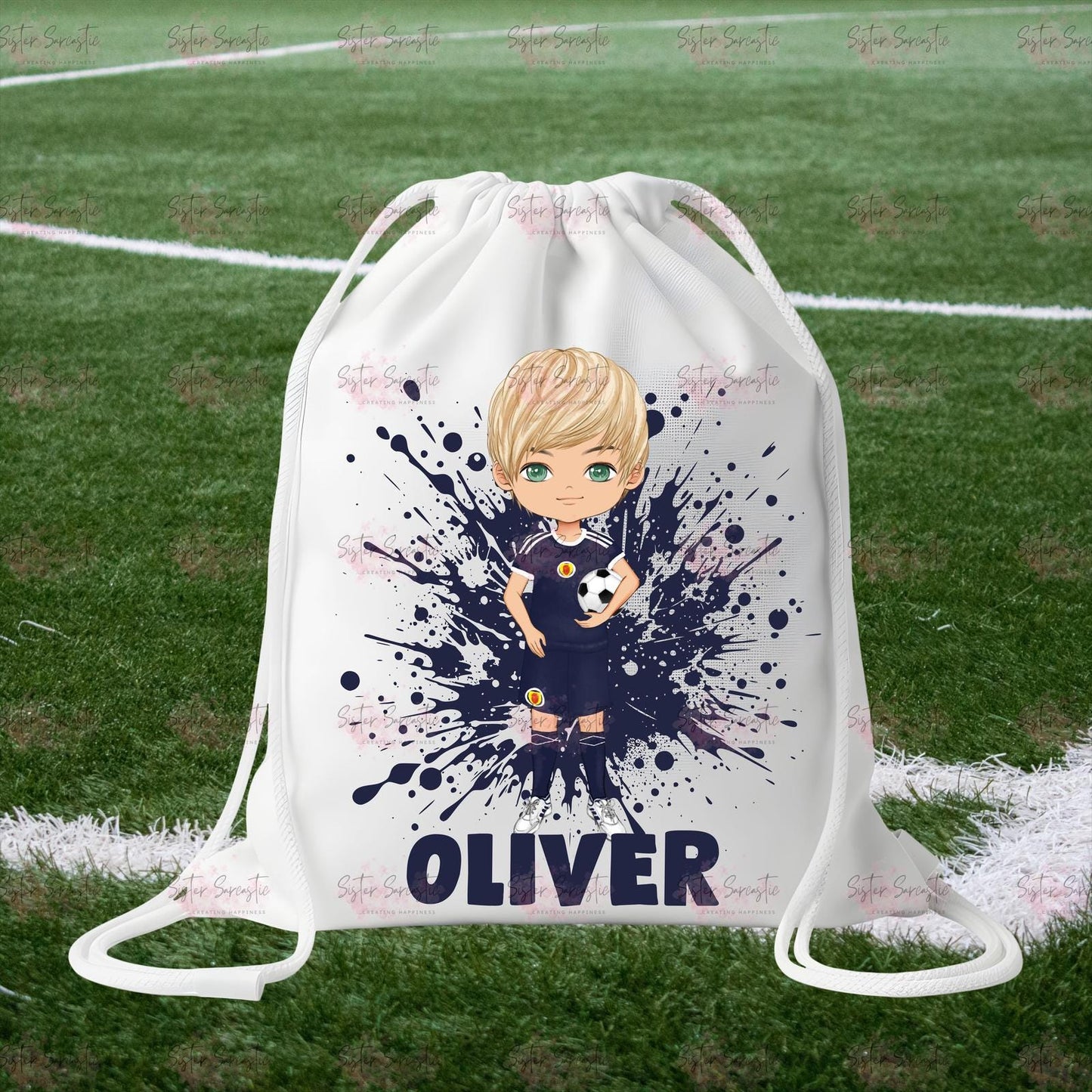Personalised Scotland Football Boys Sports Drawstring Bag - Birthday Gift - Grandson Gift - Son Gift - Christmas Gift - Personalised Bag