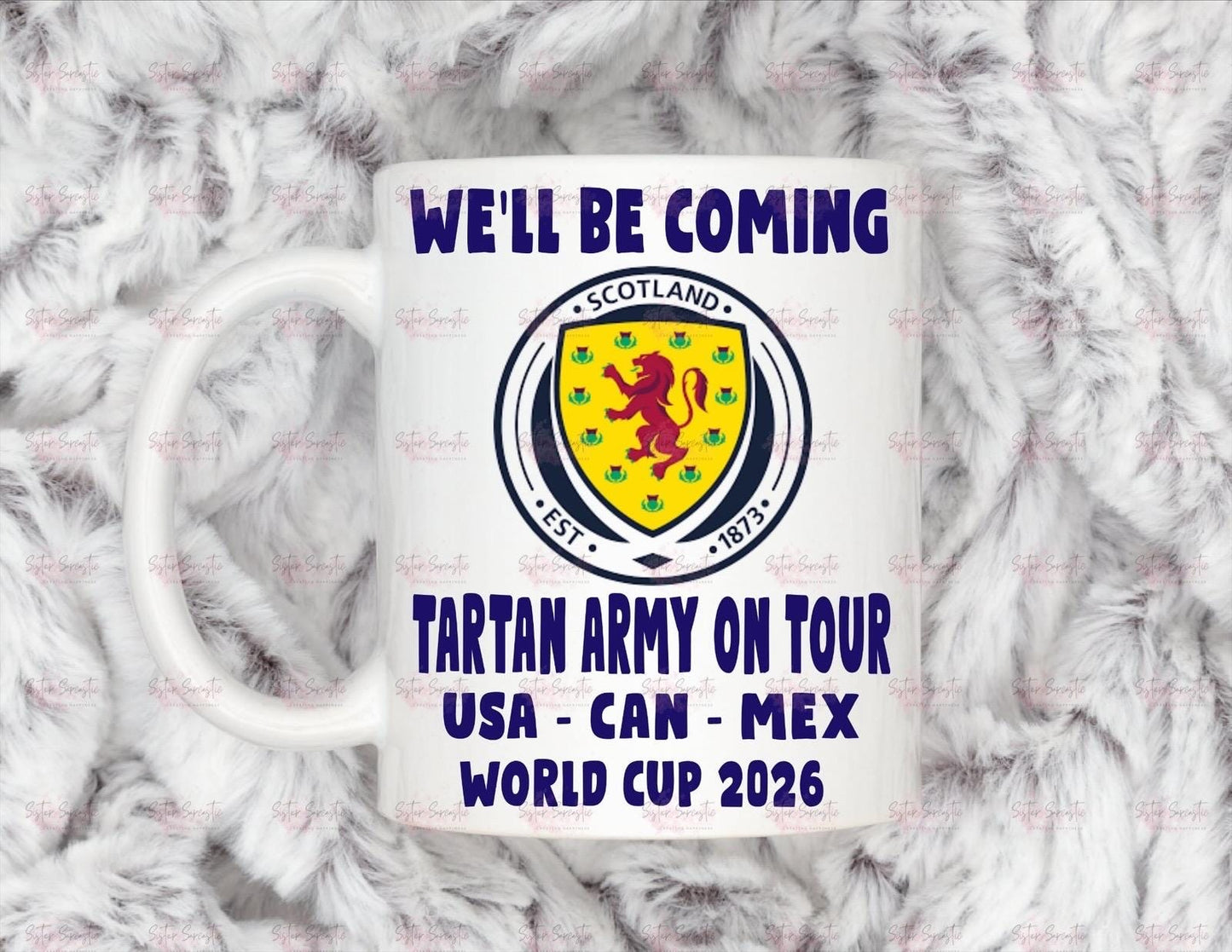 Scotland World Cup Football Gift - We’ll Be Coming Tartan Army On Tour - Personalised Coffee Mug - Birthday Present - Father’s Day Gift