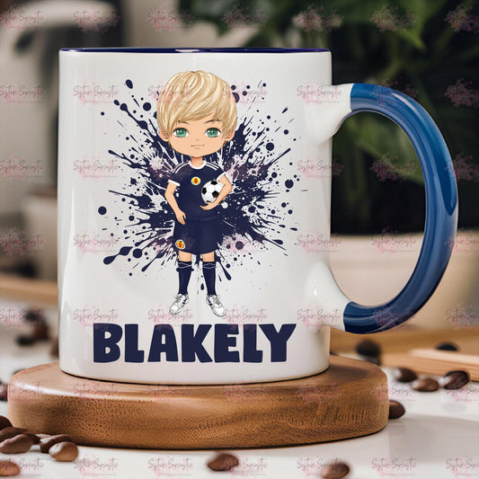 Personalised Scotland Football Boy Keepsake - Birthday Gift - Grandson Gift - Son Gift - Football Christmas Gift - Personalised Mug