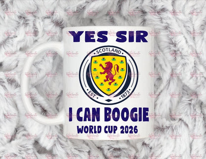 Scotland World Cup Football Gift - Yes Sir I Can Boogie - Personalised Coffee Mug - Birthday Present - Father’s Day Gift