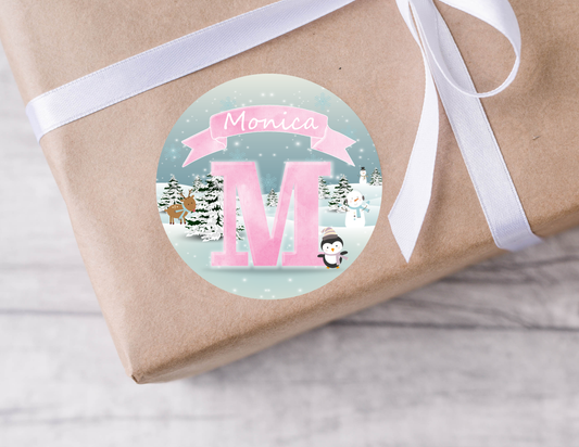Personalised Christmas Stickers | Festive Name Labels | Gift Wrapping Present Tag Envelope Seal Secret Santa | Name Stickers For Her For Him