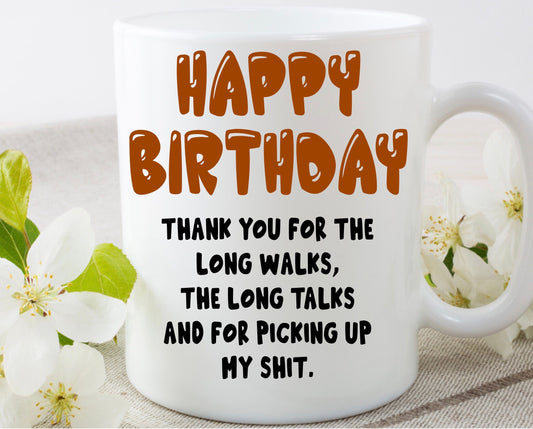 Dog dad mum funny birthday mug cup birthday present gift for him or her