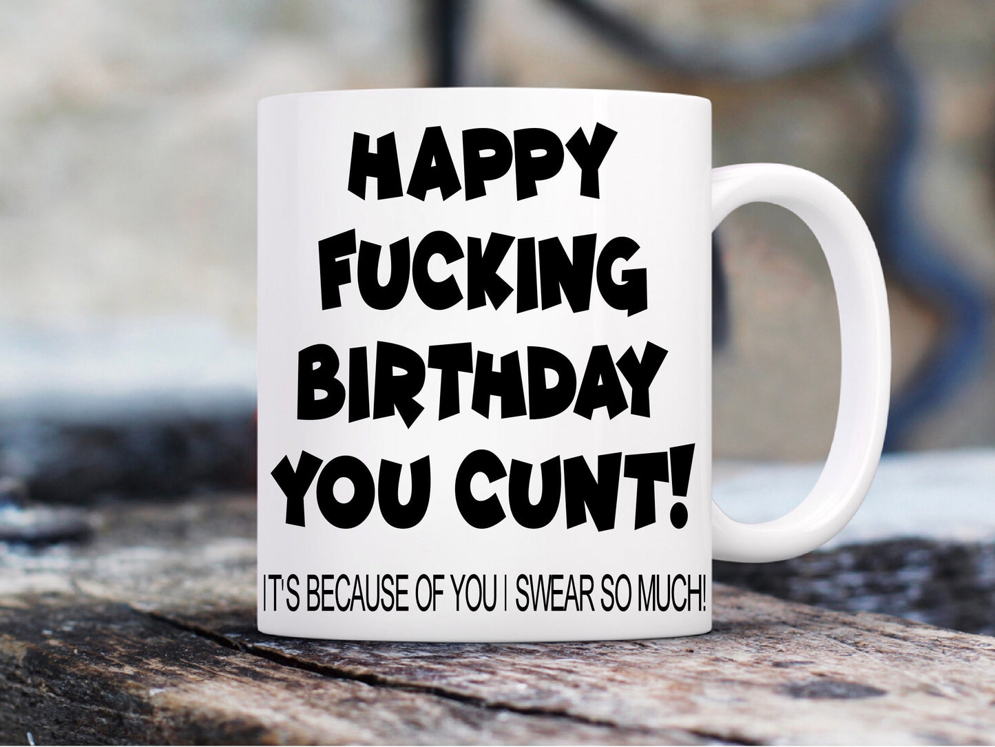 Dad Happy Birthday Rude Funny Mug, Perfect For Birthday, Christmas, Anniversary, Valentines, Personalised Customised