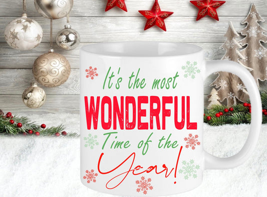 Personalised Customised Christmas Mug | It's The Most Wonderful Time Of The Year | Mug Cup | Gift Present Novelty Humorous |