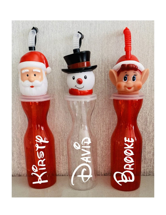 Personalised Christmas Drinking Bottle | Santa Elf Snowman | Gift Novelty Funny | Son Daughter Sister Brother Mum Dad | Christmas Eve Box