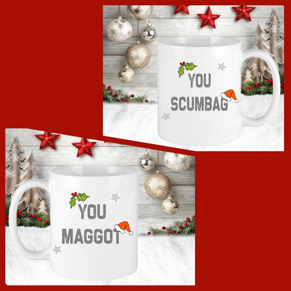 Personalised Christmas You Scumbag You Maggot Funny Present Gift For Him Her Novelty Mug Cup Christmas Eve Stocking Filler