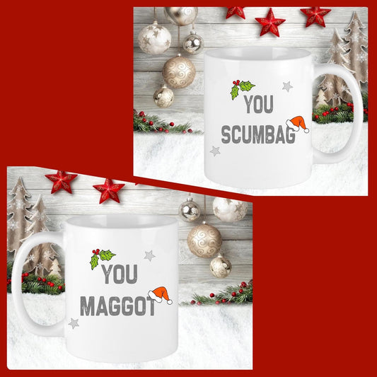 Personalised Christmas You Scumbag You Maggot Funny Present Gift For Him Her Novelty Mug Cup Christmas Eve Stocking Filler