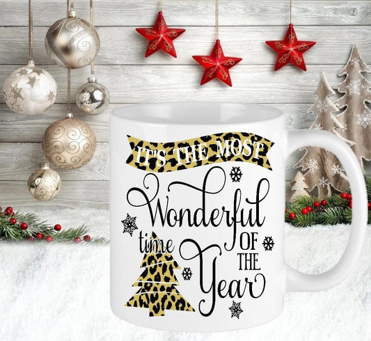 Personalised Christmas It’s The Most Wonderful Time Of The Year Present Gift For Her Him Novelty Mug Cup Christmas Eve Stocking Filler