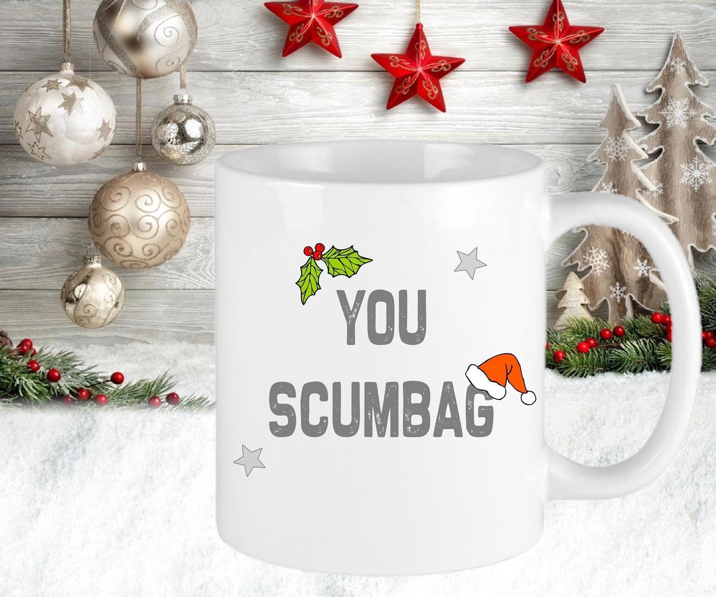 Personalised Christmas You Scumbag You Maggot Funny Present Gift For Him Her Novelty Mug Cup Christmas Eve Stocking Filler