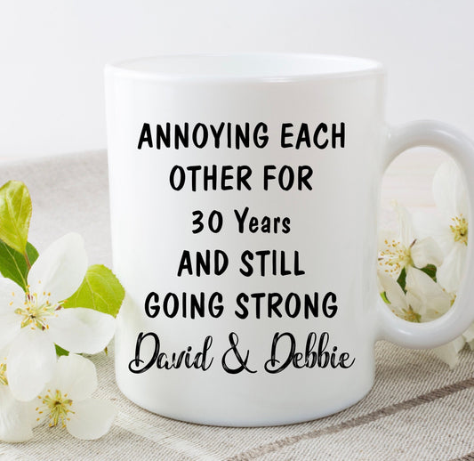 Husband wife couple anniversary annoying each other funny 11oz personalised mug Christmas birthday love