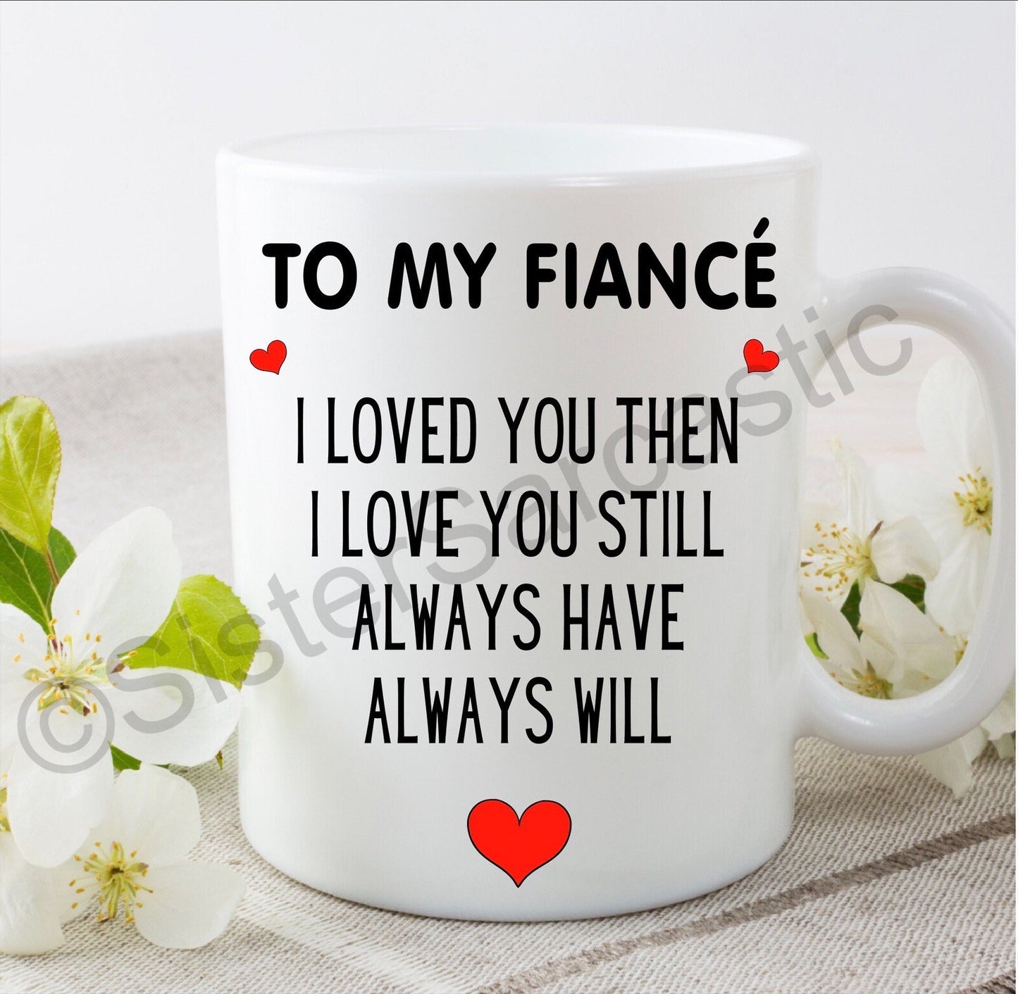 I love you husband wife fiancé fiancée 11oz white mug cup Valentine’s Day present boyfriend girlfriend partner birthday Christmas gift