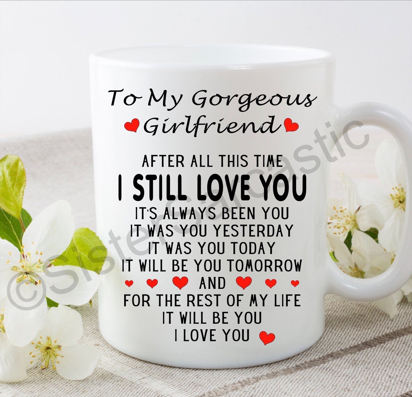 I love you husband wife fiancé fiancée 11oz white mug cup Valentine’s Day boyfriend girlfriend partner Christmas birthday present