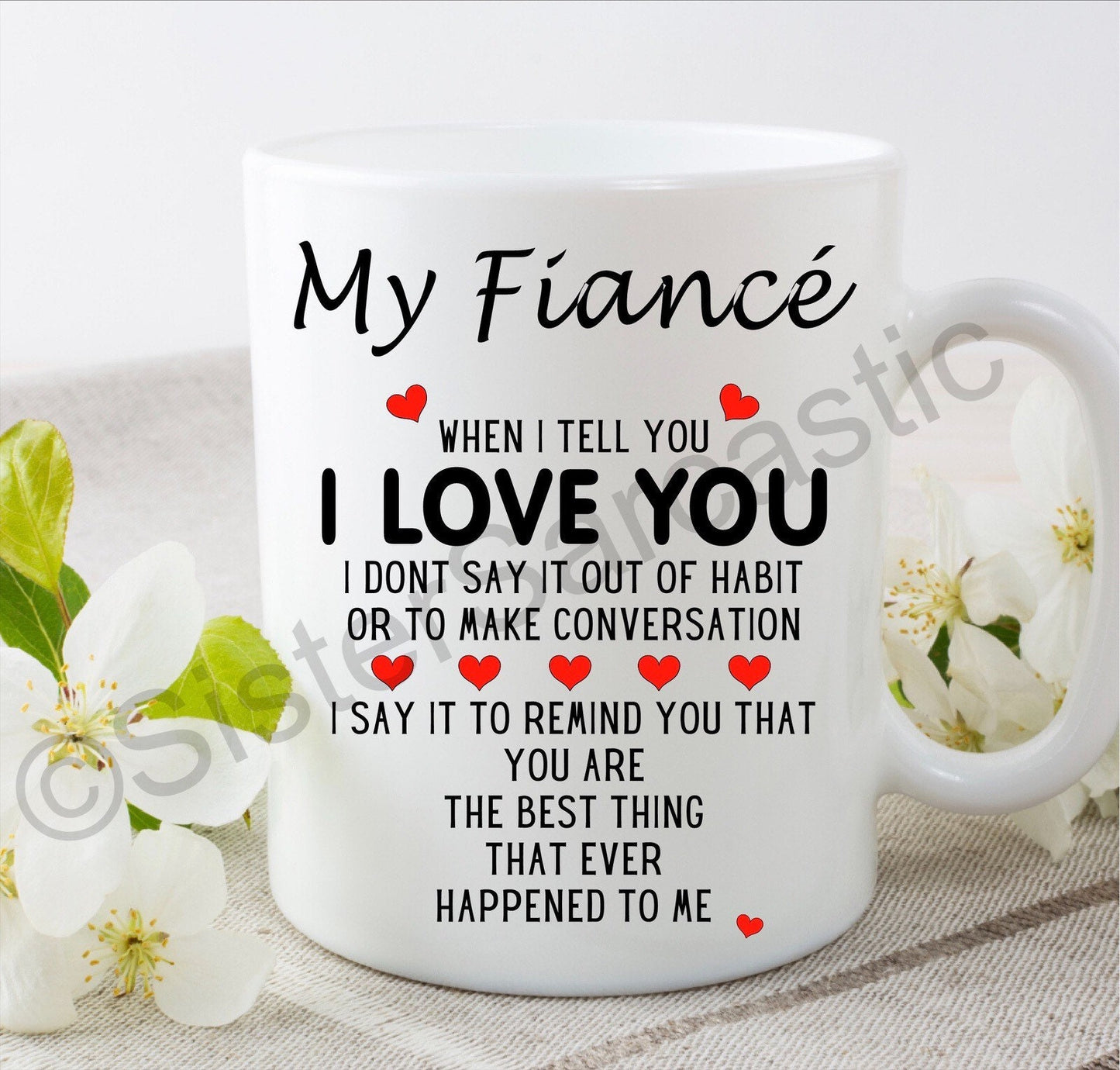 I love you husband wife fiancé fiancée 11oz white mug cup perfect birthday present for boyfriend girlfriend partner Valentine’s for her him