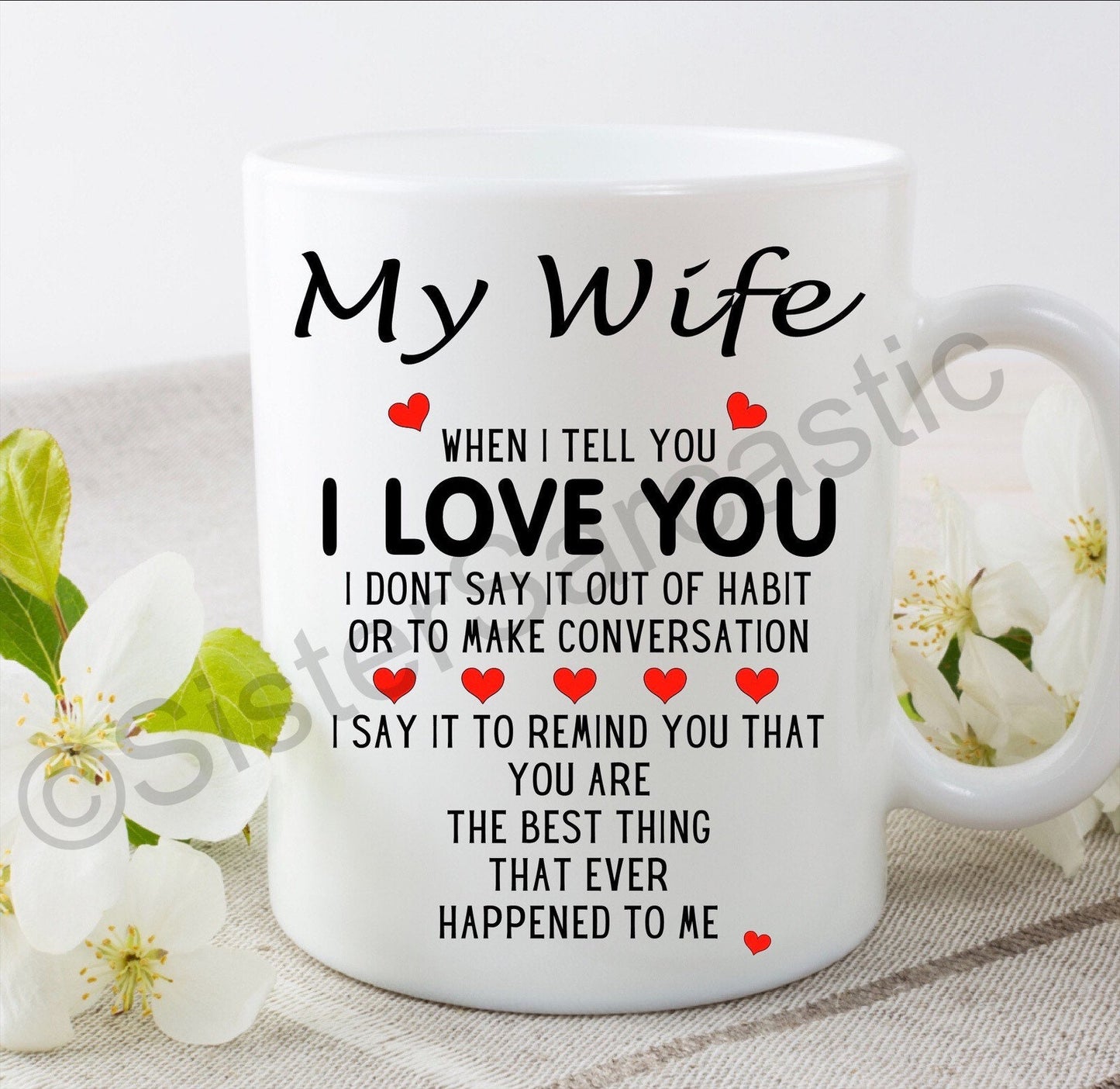 I love you husband wife fiancé fiancée 11oz white mug cup perfect birthday present for boyfriend girlfriend partner Valentine’s for her him