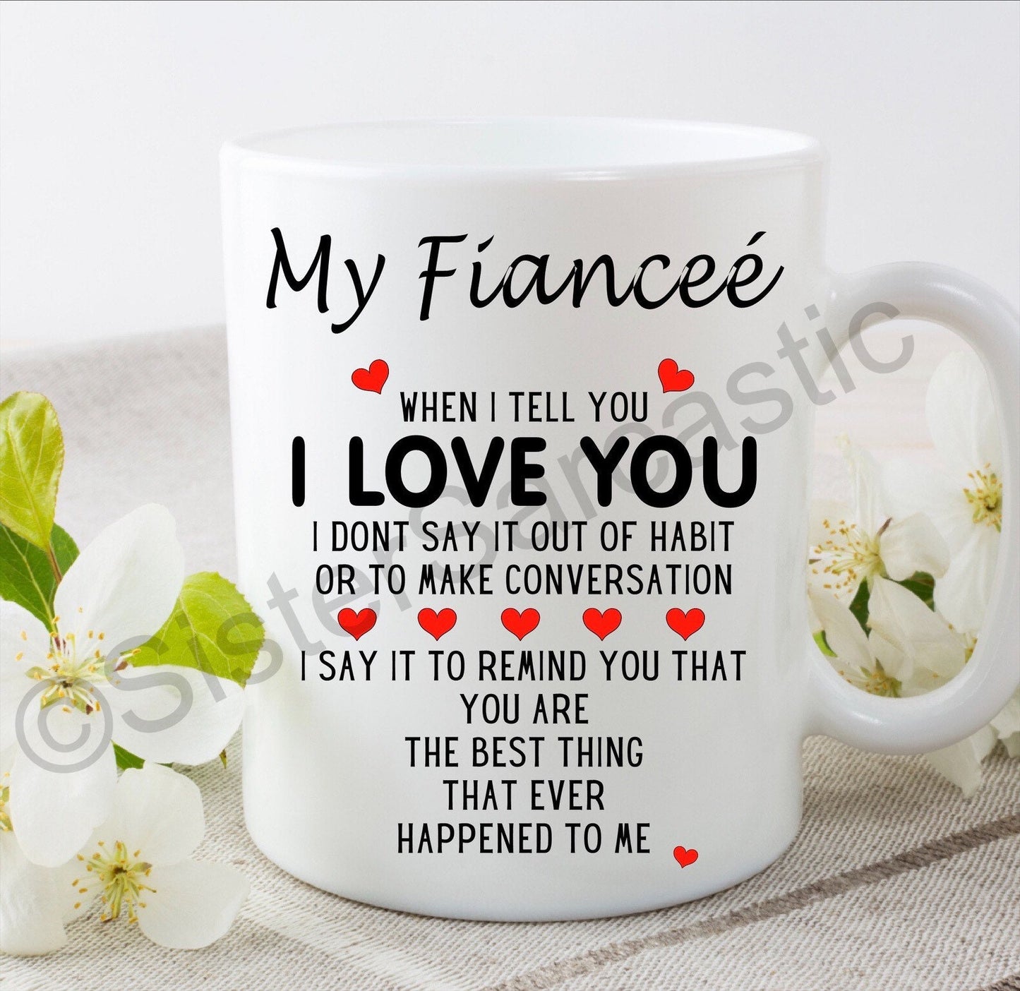I love you husband wife fiancé fiancée 11oz white mug cup perfect birthday present for boyfriend girlfriend partner Valentine’s for her him