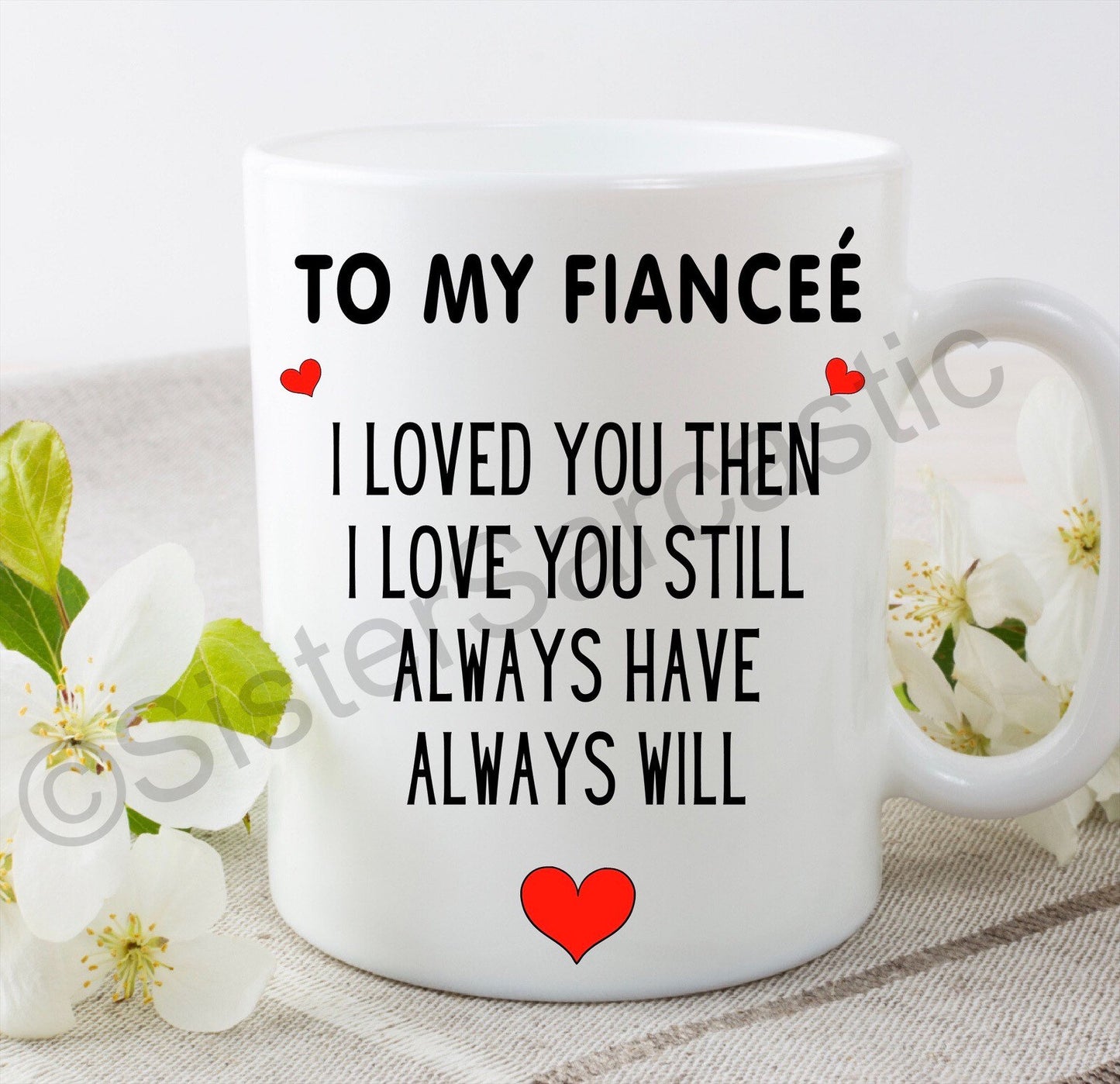 I love you husband wife fiancé fiancée 11oz white mug cup Valentine’s Day present boyfriend girlfriend partner birthday Christmas gift
