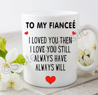 I love you husband wife fiancé fiancée 11oz white mug cup Valentine’s Day present boyfriend girlfriend partner birthday Christmas gift