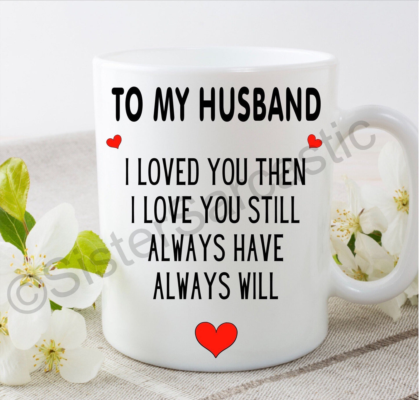 I love you husband wife fiancé fiancée 11oz white mug cup Valentine’s Day present boyfriend girlfriend partner birthday Christmas gift