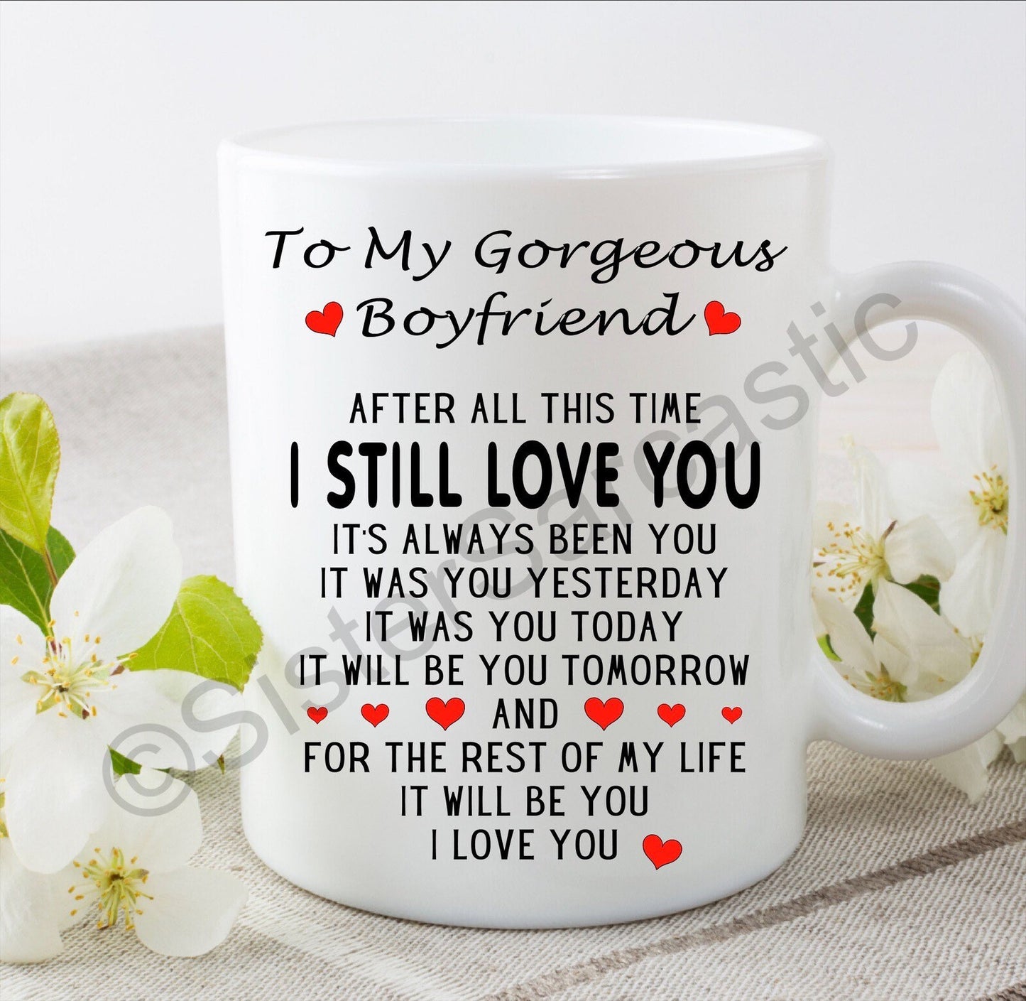 I love you husband wife fiancé fiancée 11oz white mug cup Valentine’s Day boyfriend girlfriend partner Christmas birthday present