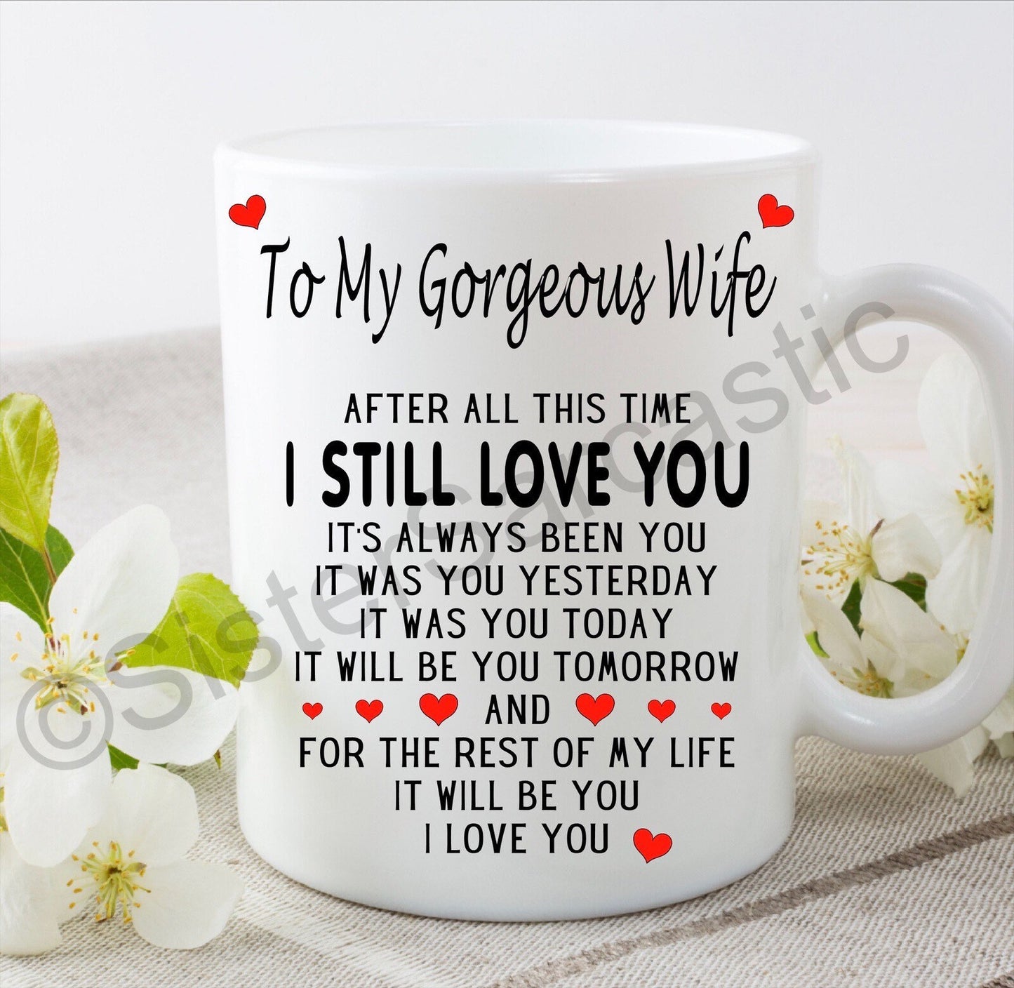 I love you husband wife fiancé fiancée 11oz white mug cup Valentine’s Day boyfriend girlfriend partner Christmas birthday present