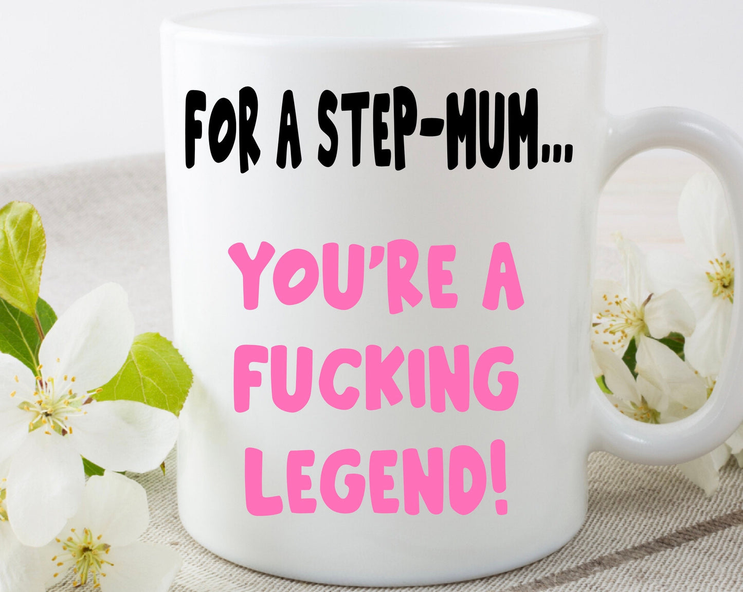Happy Mother’s Day step-mum step mum rude funny cup mug gift present birthday Christmas ideas for her