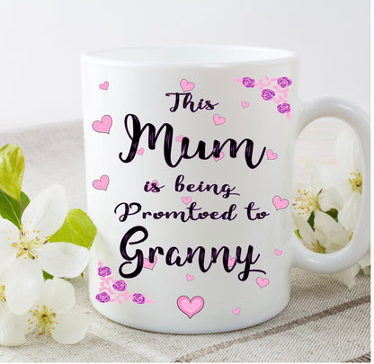 Mum promoted to Nana Gran Granny Nanna Nanny personalised cup mug birthday gift present novelty baby pregnancy announcement