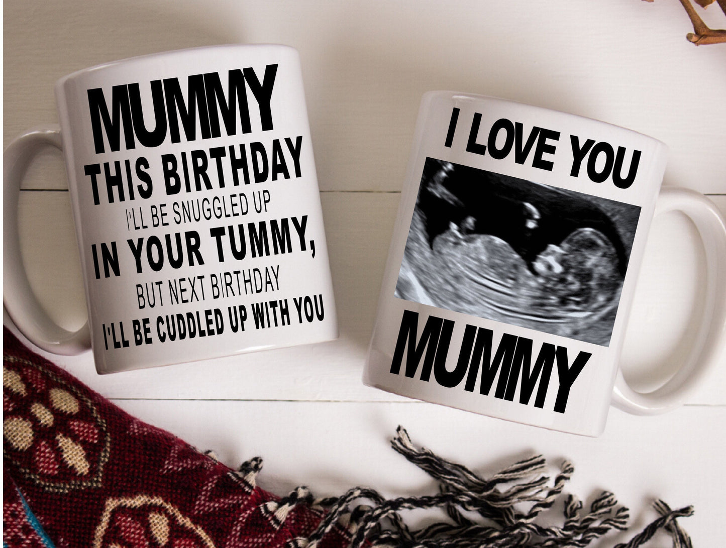 Mum Mummy to be photo personalised scan cup mug birthday gift Christmas present novelty keepsake Mother’s Day
