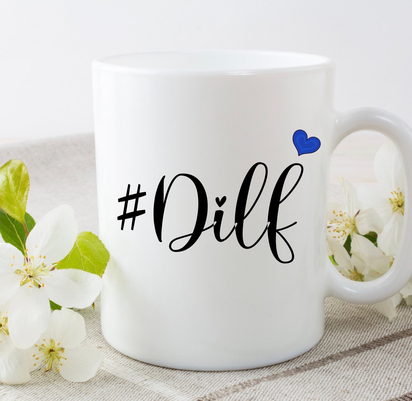 Personalised Dilf Dad Daddy Boyfriend funny rude Father’s Day Birthday Christmas 11oz white cup mug gift present