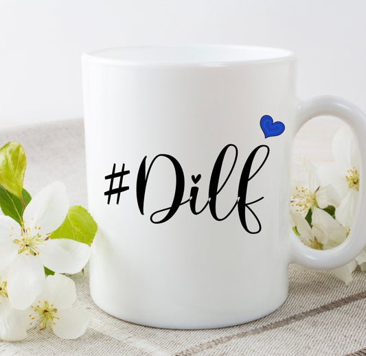 Personalised Dilf Dad Daddy Boyfriend funny rude Father’s Day Birthday Christmas 11oz white cup mug gift present